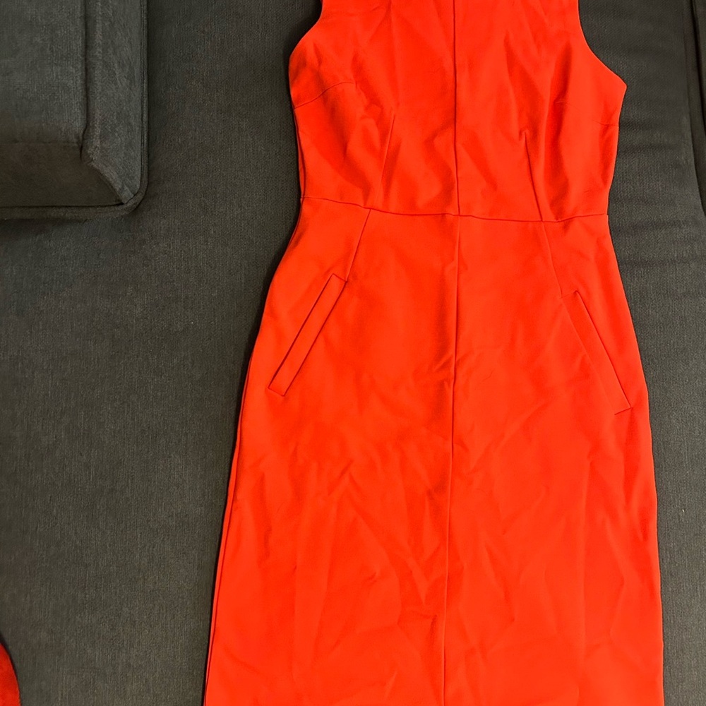 Lands' End Vibrant Orange Midi Dress